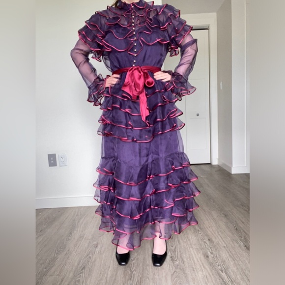 *FIRM ON PRICE* GORGEOUS Zimmermann Belted Tiered Silk-Organza Midi Dress - Picture 1 of 7